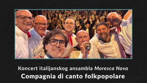 NARODNE PESME: Italijanski ansambl Moresca Nova u Novom Sadu izvodi tradicionalne kompozicije NARODNE PESME: Italijanski ansambl Moresca Nova u Novom Sadu izvodi tradicionalne kompozicije