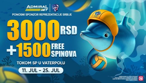 SP U VATERPOLU: Ispratite uz 3.000 dinara i 1.500 besplatnih spinova SP U VATERPOLU: Ispratite uz 3.000 dinara i 1.500 besplatnih spinova