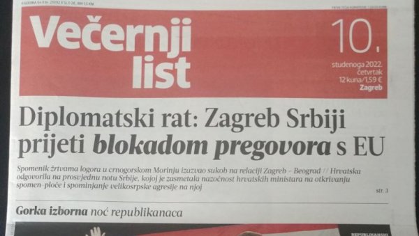 ОВАЈ ПУТ ЗБОГ СРАМНЕ ПЛОЧЕ У МОРИЊУ: Хрвати опет прете Србији дипломатским ратом и блокадом преговора у ЕУ