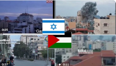 ZGRADE PADAJU JEDNA ZA DRUGOM: Zastrašujući snimci granatiranja u pojasu Gaze (VIDEO)