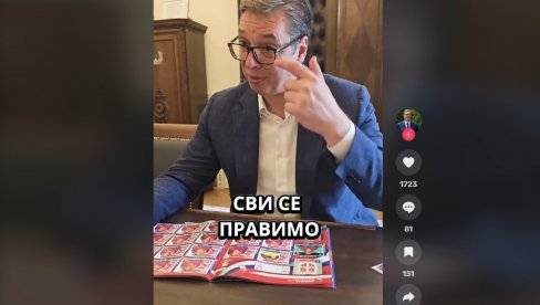 "NE ZNAM, LJUDI, JESTE LI PRIMETILI..." Hit-snimak! Vučić popunjava album sa sličicama za EURO 2024 i ne skriva želju nacije (VIDEO)