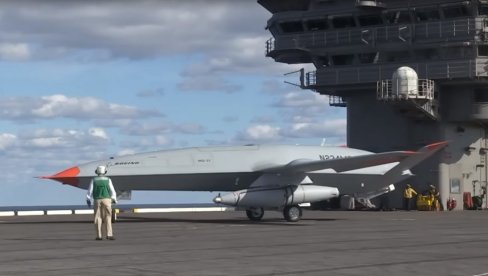 AMERIČKI KOMANDNI CENTAR ZA DRONOVE: Nosač aviona USS George HW Bush dobio dronove MQ-25  (VIDEO)