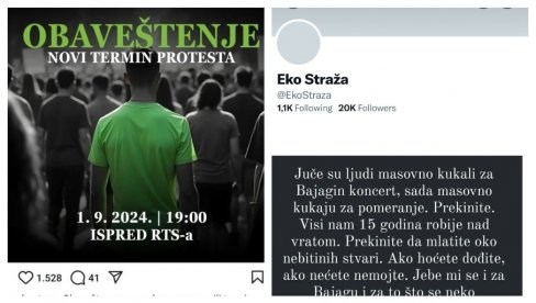 POTPUNI SLOM LAŽNIH EKOLOGA! Zbog Bajaginog koncerta otkazali protest, pa ugasili nalog na Iksu i počeli da psuju svoje pristalice! (FOTO)