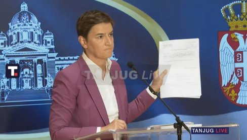 ZA OVO SE ZNA DA JE LAŽ, DA NIJE ISTINA: Brnabić pokazala šta joj je opozicija dala pred konferenciju (FOTO)