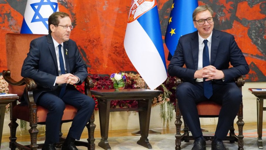 HERCOG U POSETI SRBIJI: Obraćanje predsednika Vučića i Isaka Hercoga u Palati Srbija (VIDEO)