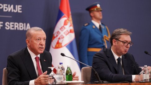 PREDSEDNIK TURSKE U BEOGRADU: Vučić i Erdogan na biznis forumu (VIDEO)