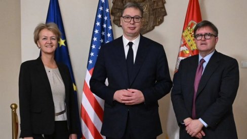 SASTANAK VUČIĆA SA O BRAJANOM I AJHORST: Srbija je opredeljena ka EU, tražimo veću angažovanost SAD na KiM