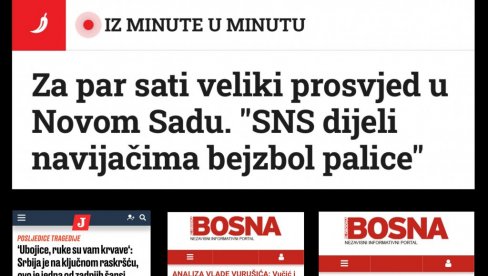 “SADA JE TRENUTAK”: Ustaški i islamistički mediji žele da vide srpsku krv, izveštavaju o najavljenom nasilju u Novom Sadu uživo (FOTO)