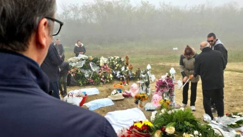 VUČIĆ OBIŠAO MESTO NA KOM SU SAHRANJENI SARA, VALENTINA I NJIHOV DEDA: Jutros sam bio na najtužnijem mestu u Srbiji