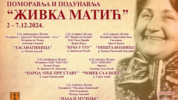 ВЕЧЕРАС „ХАСАНАГИНИЦА: Отварање позоришне смотре „Живка Матић“