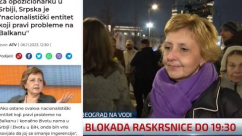 BLOKADU PREDVODI BILJANA STOJKOVIĆ: Žena za koju je Srebrenica genocid, koja vređa SPC i traži ukidanje Republike Srpske (FOTO)