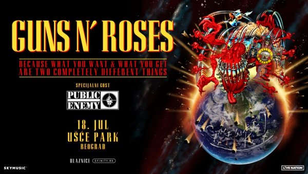 GUNS N ROSES У БЕОГРАДУ Грозница која тресе цео свет - за само 7 дана продато више од 50 одсто капацитета Ушћа