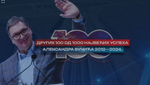 POGLEDAJTE: Drugih 100 od 1000 najvećih uspeha Aleksandra Vučića u periodu od 2012. do 2024. godine (VIDEO)