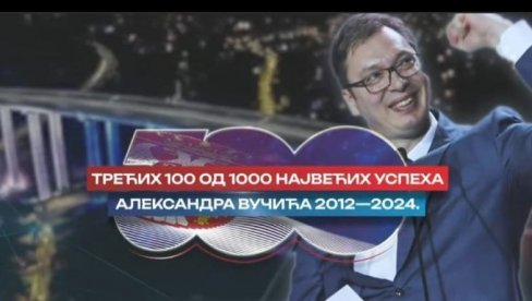 POGLEDAJTE: Trećih 100 od 1000 najvećih uspeha Aleksandra Vučića u periodu od 2012. do 2024. godine (VIDEO)