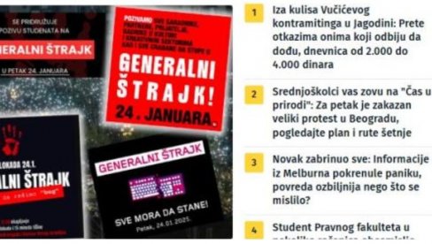 ПРОИЗВОДЊА ЛАЖНИХ ВЕСТИ НА ШОЛАКОВИМ МЕДИЈИМА: Стварају илузију о општем штрајку, а реалност их демантује!