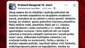 КАЦИГА СА ВИЗИРОМ, ГУСТА ПАМУЧНА МАРАМА, СОДА БИКАРБОНА: Антисрби направили списак ствари за најављени хаос 15. марта